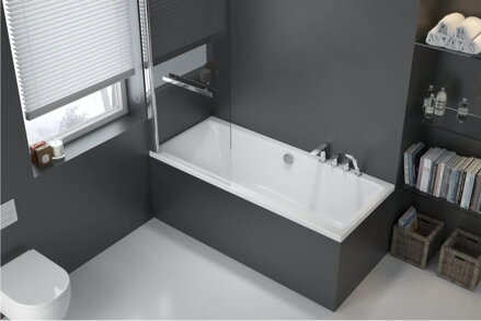 Excellent PRYZMAT 150x75,5 VAŇA OBDĹŽNIKOVÁ, biela akrylátová WAEX.PRY15WH