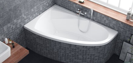 Excellent AQUARIA COMFORT VAŇA ROHOVÁ 150x95,5 ľavá, biela akrylátová WAEX.AQL15WH
