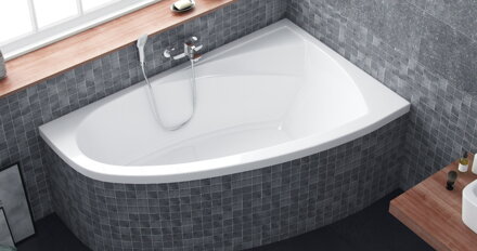 Excellent AQUARIA COMFORT VAŇA ROHOVÁ 160x100 pravá, biela akrylátová WAEX.AQP16WH