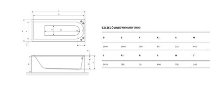 Excellent AURUM SLIM VAŇA OBDĹŽNIKOVÁ, 149,5x70, biela akrylátová WAEX.AUR15WHS