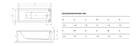 Excellent AURUM SLIM VAŇA OBDĹŽNIKOVÁ, 159,5x70, biela akrylátová WAEX.AUR16WHS