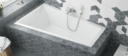 Excellent M-SFERA SLIM VAŇA ASYMETRICKÁ 160x95 pravá, biela akrylátová WAEX.MSP16WHS