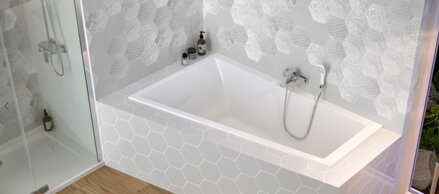 Excellent M-SFERA SLIM VAŇA ASYMETRICKÁ 160x95 pravá, biela akrylátová WAEX.MSP16WHS