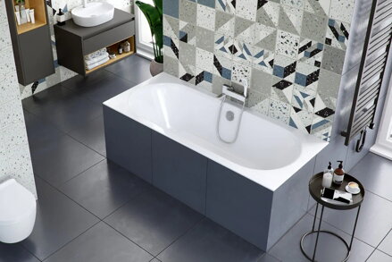 Excellent OCEANA SLIM VAŇA OBDĹŽNIKOVÁ, 160x75, biela akrylátová WAEX.OCE16WHS