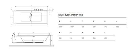Excellent ZARA SLIM/PRYZMAT SLIM 160,5x75,5 VAŇA OBDĹŽNIKOVÁ, biela WAEX.PRY16WHS