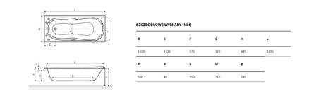Excellent SEKWANA VAŇA OBDĹŽNIKOVÁ 149,5x71 biela akrylátová WAEX.SEK15WH