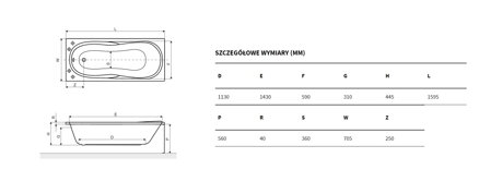 Excellent SEKWANA VAŇA OBDĹŽNIKOVÁ 159,5x70,5 biela akrylátová WAEX.SEK16WH