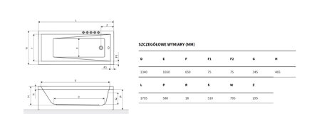 Excellent WAVE SLIM VAŇA OBDĹŽNIKOVÁ, 179,5x79,5 biela akrylátová WAEX.WAV18WHS