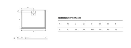 Excellent ZERO OBDĹŽNIKOVÁ SPRCHOVÁ VANIČKA 140x90 biela z akrylátu BREX.1203.140.090.WHN