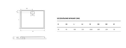 Excellent ZERO OBDĹŽNIKOVÁ SPRCHOVÁ VANIČKA 160x90 biela z akrylátu BREX.1203.160.090.WHN