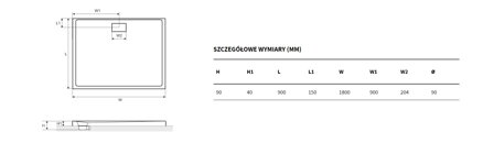 Excellent ZERO OBDĹŽNIKOVÁ SPRCHOVÁ VANIČKA 180x90 biela z akrylátu BREX.1203.180.090.WHN