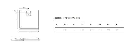 Excellent ZERO ŠTVORCOVÁ SPRCHOVÁ VANIČKA 80x80 biela z akrylátu BREX.1202.080.080.WHN