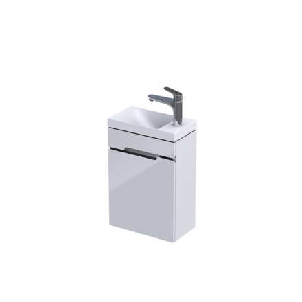 Oristo SILVER MINI SKRINKA S UMÝVADLOM 40 cm, biela lesklá OR33-ZD1D-40-1