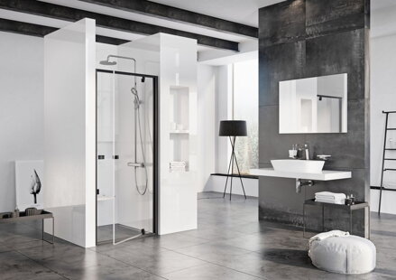 Ravak SPRCHOVÉ DVERE PDOP1-90 white / white + transparent 03G70101Z1