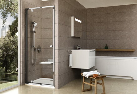 Ravak SPRCHOVÉ DVERE PDOP1-90 white / white + transparent 03G70101Z1