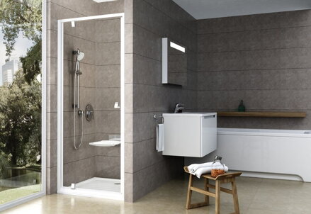 Ravak SPRCHOVÉ DVERE PDOP1-90 white / white + transparent 03G70101Z1
