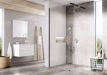 Ravak SPRCHOVÝ KÚT WALK IN Wall-80 v.200 black + transparent GW9W40300Z1
