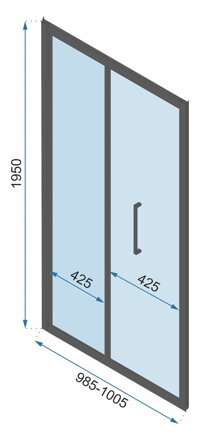 Rea RAPID FOLD 100 SPRCHOVÉ DVERE, sklo číre, čierna REA-K6420
