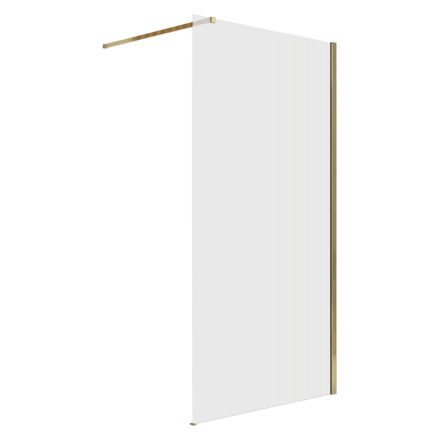 Rea AERO GOLD BRUSH INTIMO PEVNÁ SPRCHOVÁ STENA 90x195, zlatá matná sklo číre ryhované REA-K4124