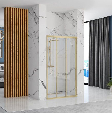 Rea ALEX GOLD BRUSH 120 SPRCHOVÉ DVERE, sklo číre, zlatá brúsená REA-K2501