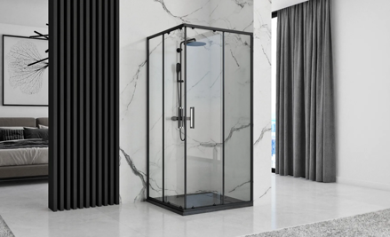 Rea BAZALT BLACK OBDĹŽNIKOVÁ SPRCHOVÁ VANIČKA 90x120, čierna REA-K3306