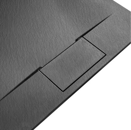 Rea BAZALT LONG BLACK OBDĹŽNIKOVÁ SPRCHOVÁ VANIČKA 80x100, čierna REA-K3323