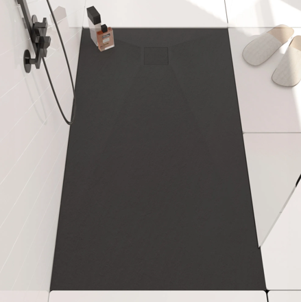 Rea MAGNUM BLACK ŠTVORCOVÁ SPRCHOVÁ VANIČKA 90x90, čierna REA-K3334