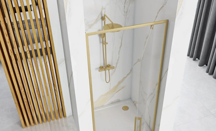Rea RAPID SWING GOLD BRUSH 90 SPRCHOVÉ DVERE, sklo číre, zlatá brúsená REA-K2502