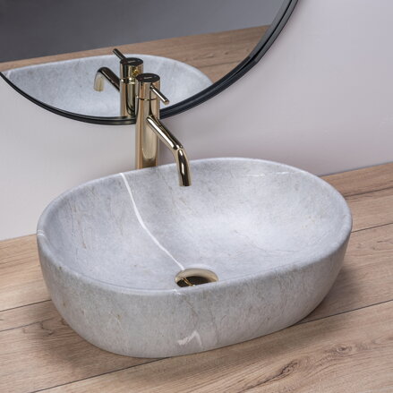 Rea LARA GREY UMÝVADLO NA DOSKU 48,5cm, keramické REA-U9889 Rea LARA GREY UMÝVADLO NA DOSKU 48,5cm, keramické REA-U9889