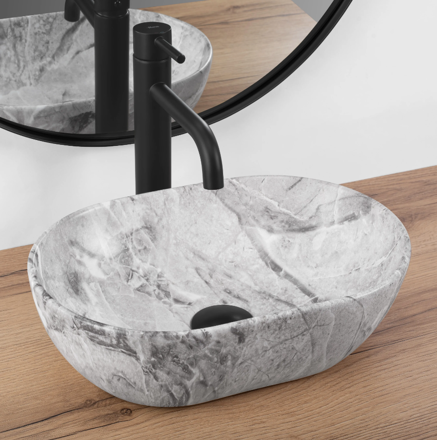 Rea AMELIA MINI STONE MATT UMÝVADLO NA DOSKU, imitácia kameňa keramické REA-U9109
