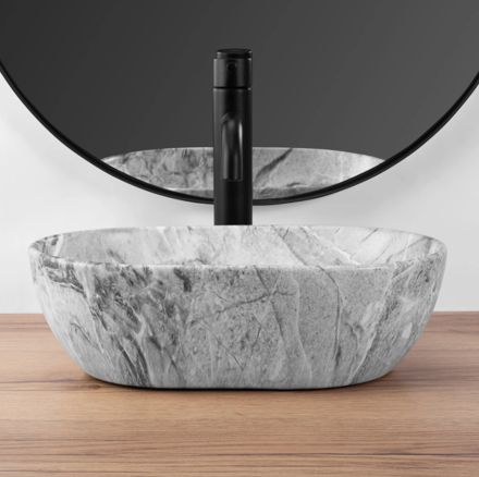 Rea AMELIA MINI STONE MATT UMÝVADLO NA DOSKU, imitácia kameňa keramické REA-U9109