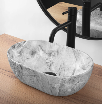 Rea AMELIA MINI STONE MATT UMÝVADLO NA DOSKU, imitácia kameňa keramické REA-U9109
