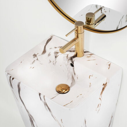 Rea ARIS MARBLE UMÝVADLO VOĽNE STOJACE 37,5cm, imitácia mramoru keramické REA-U6906
