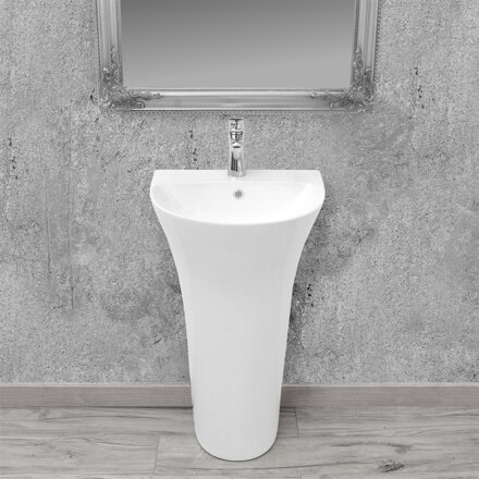 Rea RITA SLIM UMÝVADLO VOĽNE STOJACE 48cm, biele keramické REA-U9901