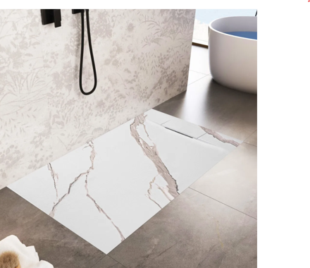 Rea BAZALT CARRARA WHITE OBDĹŽNIKOVÁ SPRCHOVÁ VANIČKA 80x100, imitácia mramoru REA-K7000
