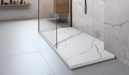 Rea MAGNUM CARRARA WHITE OBDĹŽNIKOVÁ SPRCHOVÁ VANIČKA 80x100, imitácia mramoru REA-K7004