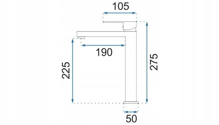 Rea FENIX UMÝVADLOVÁ BATÉRIA VYSOKÁ 275 mm, chróm B9851