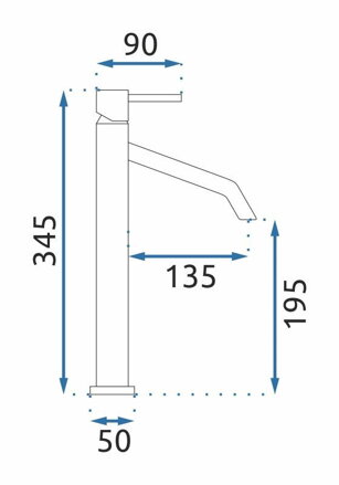 Rea LEVEL UMÝVADLOVÁ BATÉRIA VYSOKÁ 345 mm, čierna B2047