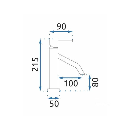 Rea LEVEL UMÝVADLOVÁ BATÉRIA NÍZKA 215 mm, čierna B2046