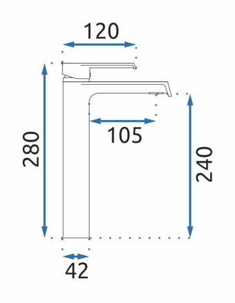 Rea HASS BATÉRIA UMÝVADLOVÁ VYSOKÁ 280 mm, zlatá, B9971