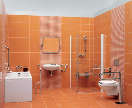 Cersanit ETIUDA MADLO DO PODLAHY A STENY PRE WC ĽAVÉ 75x80 cm, chróm K97-038