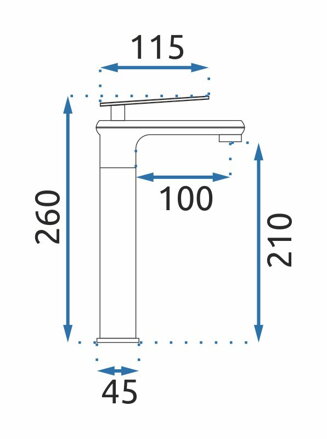 Rea BLADE BATÉRIA UMÝVADLOVÁ VYSOKÁ, 260 mm, čierna B9974