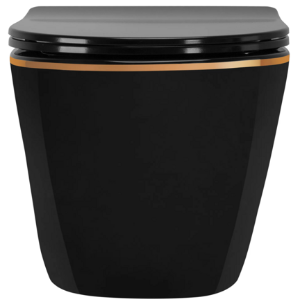 Rea WC CARLO MINI RIMLESS SO SEDÁTKOM DUROPLAST/FLAT/ZM MISA ZÁVESNÁ, čierna keramická REA-C8800