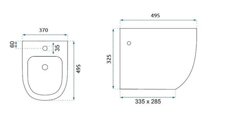 Rea CARLO MINI BIDET ZÁVESNÝ, 33x37x49, bielo-zlatý, REA-C6990