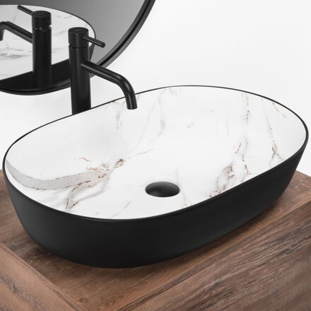 Rea CLEO 61 BLACK AIAX MATT, bielo-čierne keramické REA-U6625