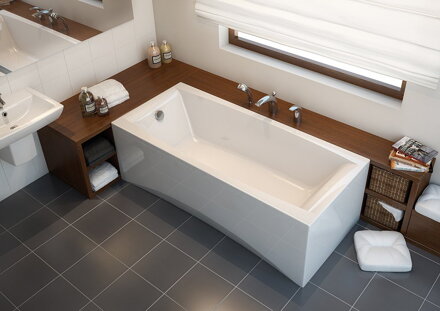 Cersanit VIRGO 170x75 VAŇA OBDĹŽNIKOVÁ akrylátová + nožičky, biela S301-045
