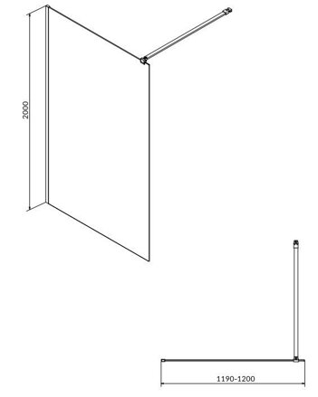 Cersanit MILLE SPRCHOVÁ STENA WALK-IN 120x200 chróm, sklo číre S161-002
