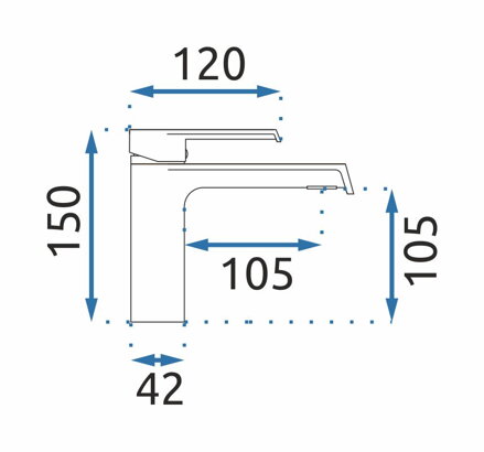 Rea HASS BATÉRIA UMÝVADLOVÁ, nízka 150 mm, zlatá B9969