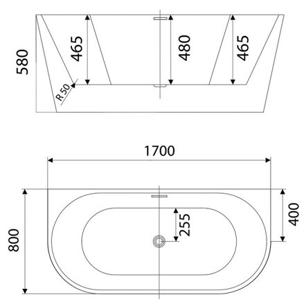LaVita CERADA/CALDERA 170 VAŇA VOĽNE STOJACA 170x82 biela sanitárny akrylát