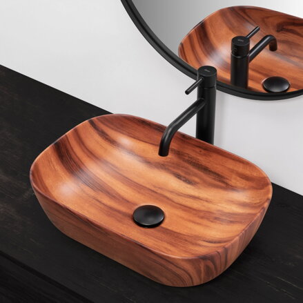 Rea BELINDA UMÝVADLO NA DOSKU 46 cm, wood mat, keramické REA-U5051